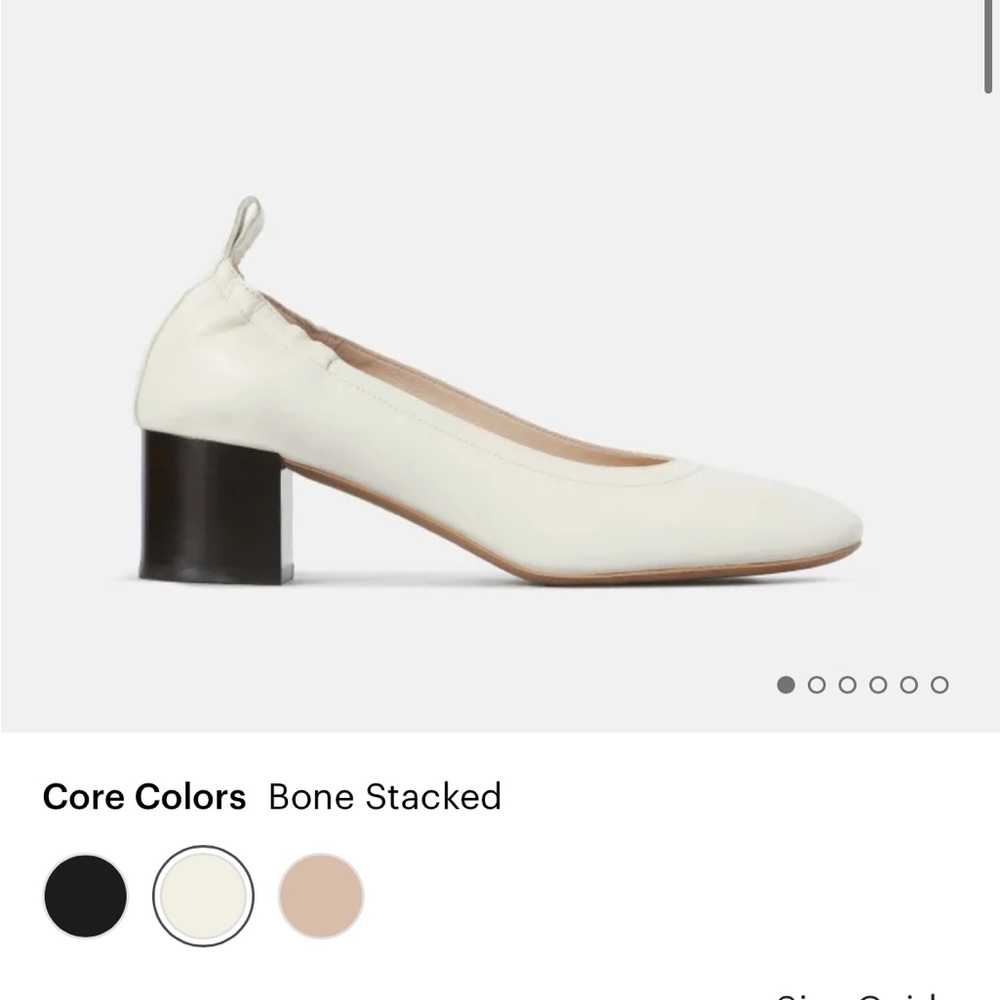 Everlane Day Heels, leather, white, size 10
